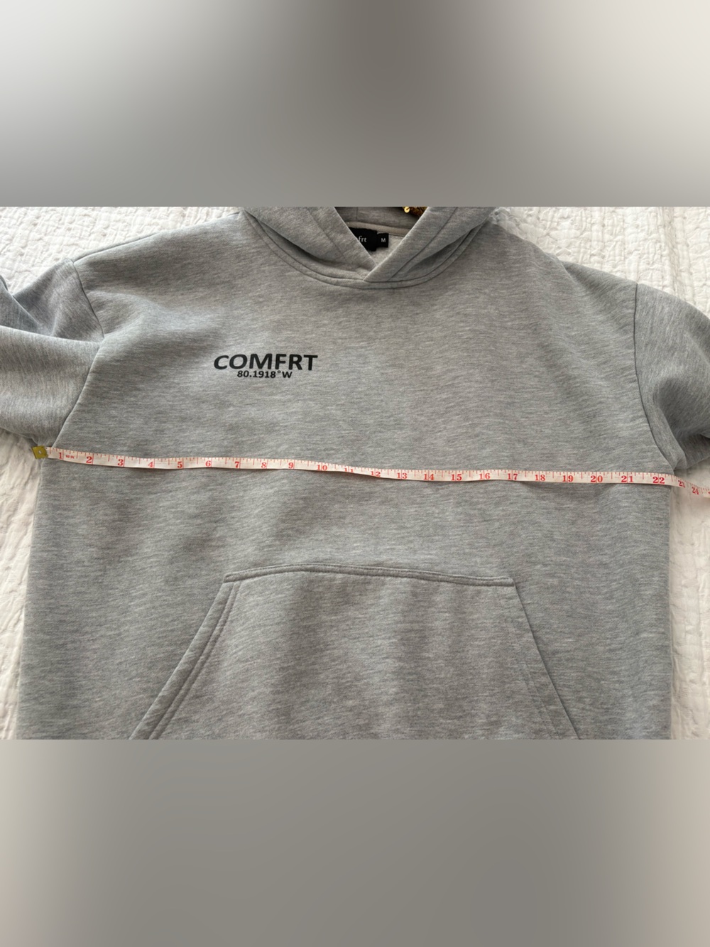 COMFRT Coordinate Hoodie Size Medium in Stone Unisex Oversized Heavyweight - Picture 10 of 12